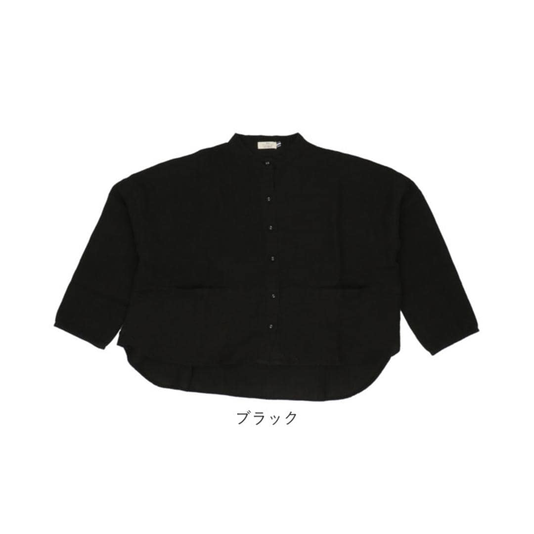 dgy ディージーワイ シャツ レディース 長袖 通販 ジャケット ブラウス 羽織り カーデ 肩落ち 体型カバー ゆったり 麻100% スタンドネック スタンドカラー リネンオックス スタンド衿 D*g*y デコカンパニー 無地 オフホワイト 【即日発送】Mサイズ