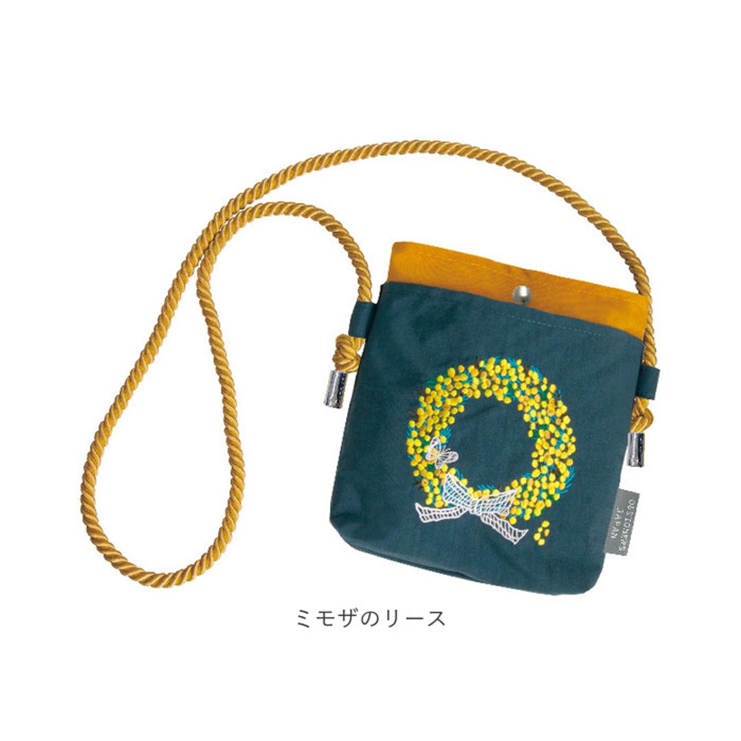 デザイナーズジャパン バッグ 通販 ショルダーバッグ ポシェット 斜めがけバッグ ショルダーバック レディース 小さめ おしゃれ 大人 上品 斜めがけ 軽量 ナイロン かわいい 刺繍ショルダーバッグ DJSP DESIGNERS JAPAN レディースバッグ 山の鳥 ・