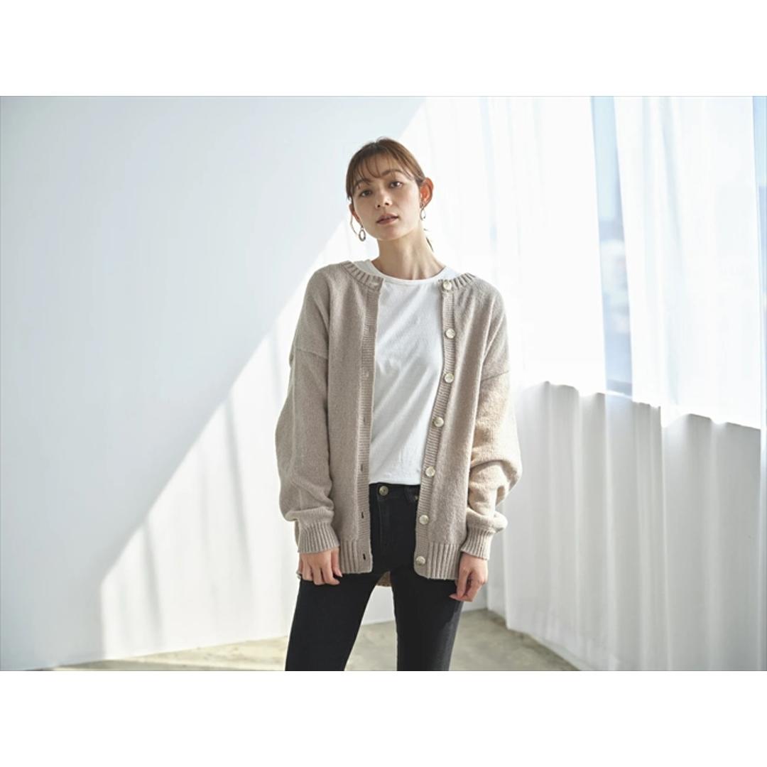 カーディガン レディース 秋冬 丸首 通販 ニットカーディガン カーデガン ニット トップス 長袖 セーター 2WAYふんわり編みカーディガン&クルーニット おしゃれ シンプル 大人 かわいい カジュアル ナチュラル 女性 婦人 レディースファッション ブラック M-Lサイズ