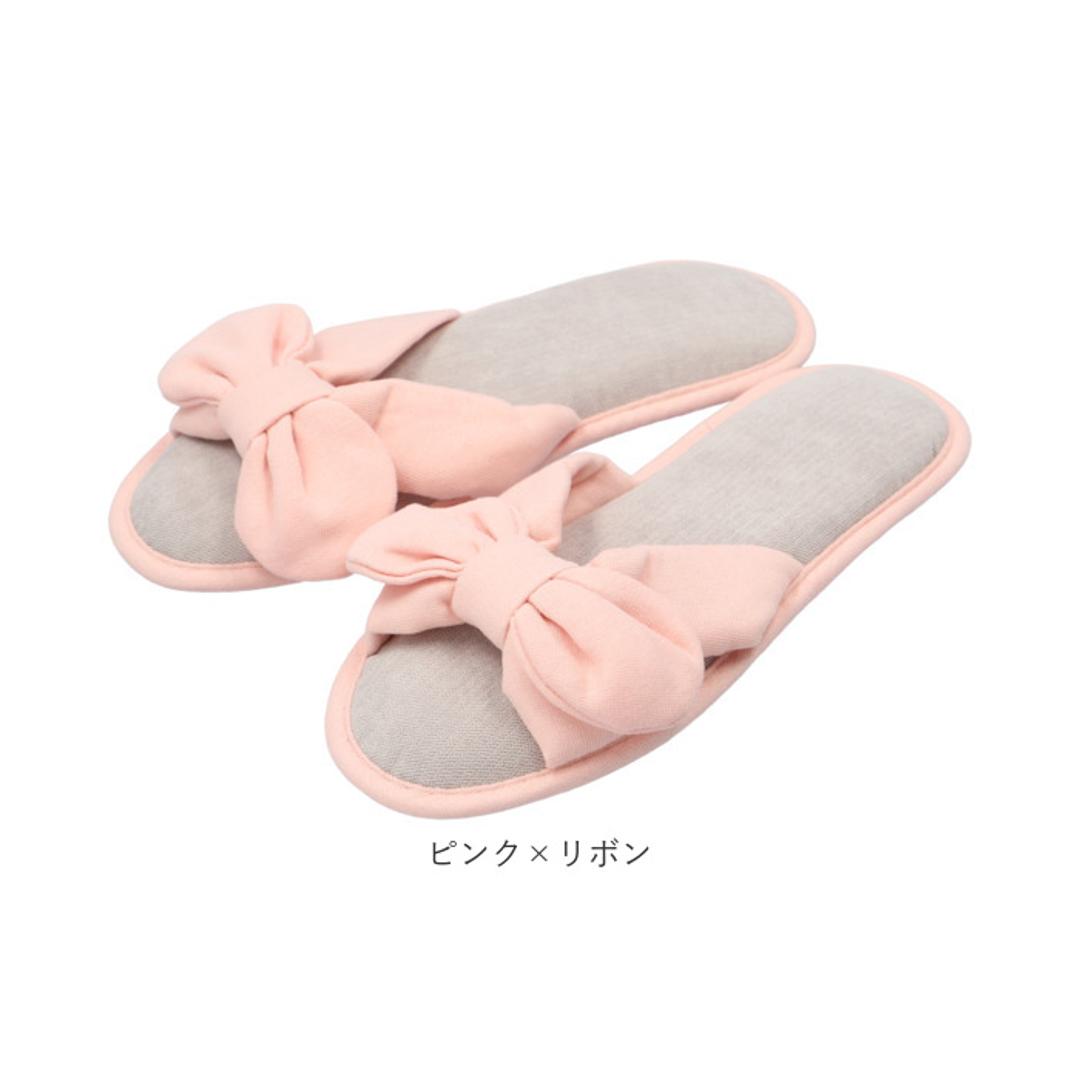 スリッパ 夏用 室内 通販 洗える 手洗い レディース ルームシューズ 室内履き サンダル 部屋履き ルームスリッパ 春夏 春 夏 秋 おしゃれ かわいい リボン ふわふわ 滑り止め 履きやすい 歩きやすい 前あきスリッパ 生活雑貨 日用品雑貨 グレー×リボン 【即日発送】36/37(23cm)