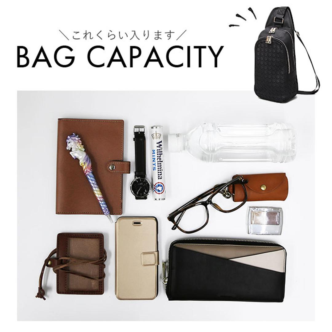 レジスタ REGiSTA ボディバッグ メンズ かっこいい 通販 レディース ショルダーバッグ 斜めがけ ショルダー 合皮 編み込み ペットボトルが入る きれいめ おしゃれ カジュアル 大人 ブラック ホワイト 黒 白 BLACK ・