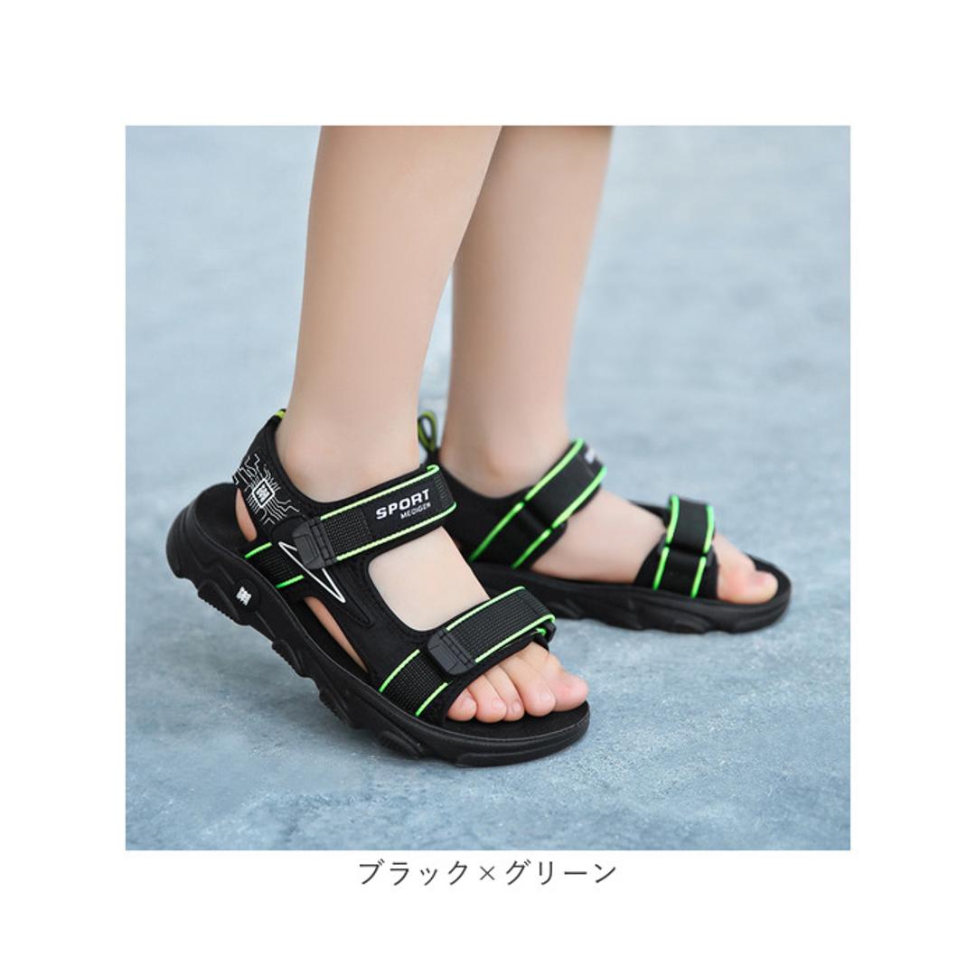 キッズ サンダル 男の子 通販 スポーツサンダル キッズサンダル シューズ 靴 くつ クツ スポサン 履きやすい おしゃれ 子供 子ども こども 男子 男児 子供用 子供靴 子供くつ ボーイズ 小学生 アウトドア 川遊び 水遊び 歩きやすい 夏 サマー ブラック×ブルー 【即日発送】28(17.5cm)