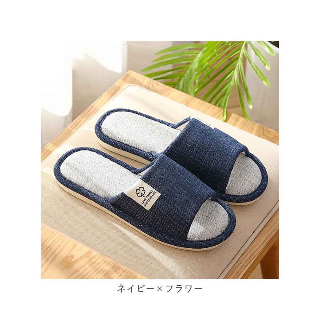 リネン スリッパ 通販 ルームシューズ 室内履き サンダル 部屋履き ルームスリッパ 夏用 室内 メンズ レディース 来客用 来客 かわいい 春夏 春 夏 秋 滑り止め 履きやすい 歩きやすい 前あきスリッパ 生活雑貨 日用品雑貨 ローズ 【即日発送】36-37(23cm)