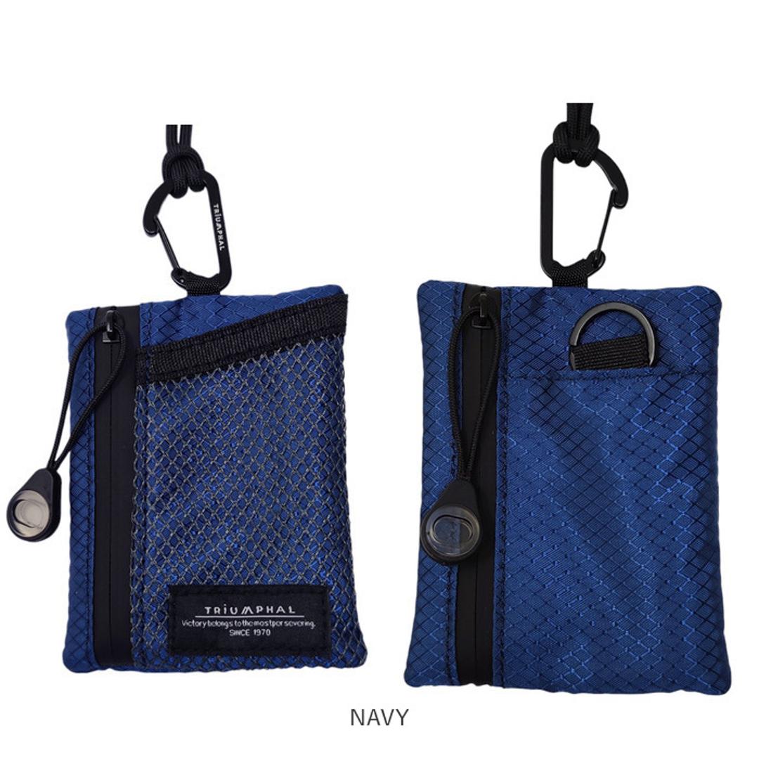 ネックポーチ 通販 ミニネックポーチ ナイロンメッシュ 男女兼用 ポーチ マルチポーチ 財布 パスケース 軽量 軽い コンパクト 小銭ケース ミニウォレット メンズ レディース マルチケース おしゃれ かわいい アウトドア キャンプ ギフト 贈り物 BLACK ・