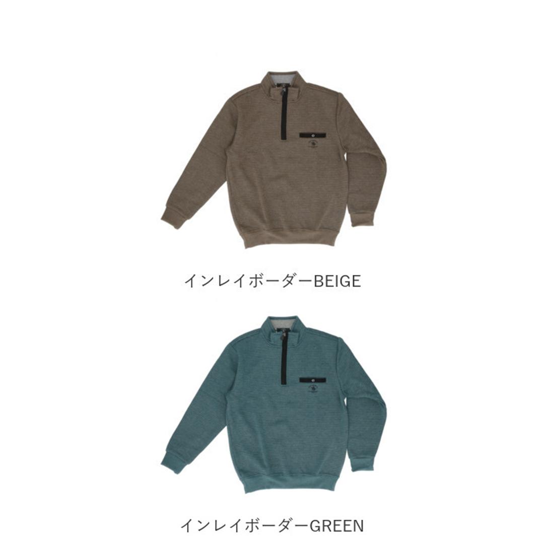 サンタバーバラ トレーナー 6547 通販 プルオーバー メンズ ブランド SANTA BARBARA POLO & RACQUET CLUB 裏起毛 ハーフジップ ゴルフウェア ハイネック スタンドネック おしゃれ シニア ゴルフ 男性 紳士 トップス ボーダーTOP/GREY Mサイズ
