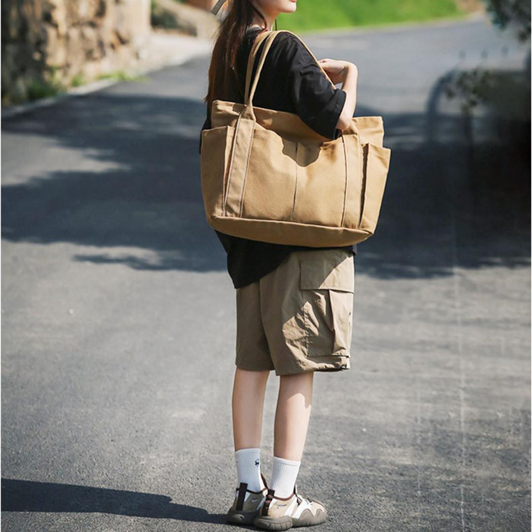 【最短即日発送】【送料無料】トートバッグ レディース A4 通販 トート マザーズバッグ バッグ かばん トートバック 鞄 バック 大容量 キャンバス 無地 大きめ 大人 学生 通勤 通学 ビジネス マイバッグ ポケット マチあり シンプル カジュアル おしゃれ オシャレ かわいい アイボリー ・