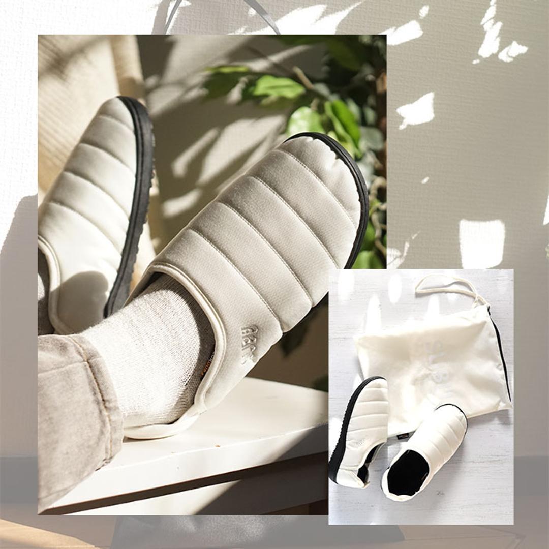 SUBU スブ サンダル 冬 通販 冬用サンダル 暖かいサンダル スリッポン 外履き かかとあり 起毛加工 クッション 暖か 暖かい 軽い 軽量 冬用 キルティング amp スブアンプ レディース メンズ ユニセックス 男女兼用 オフィス おしゃれ モノブラック 【即日発送】22-23.5cm