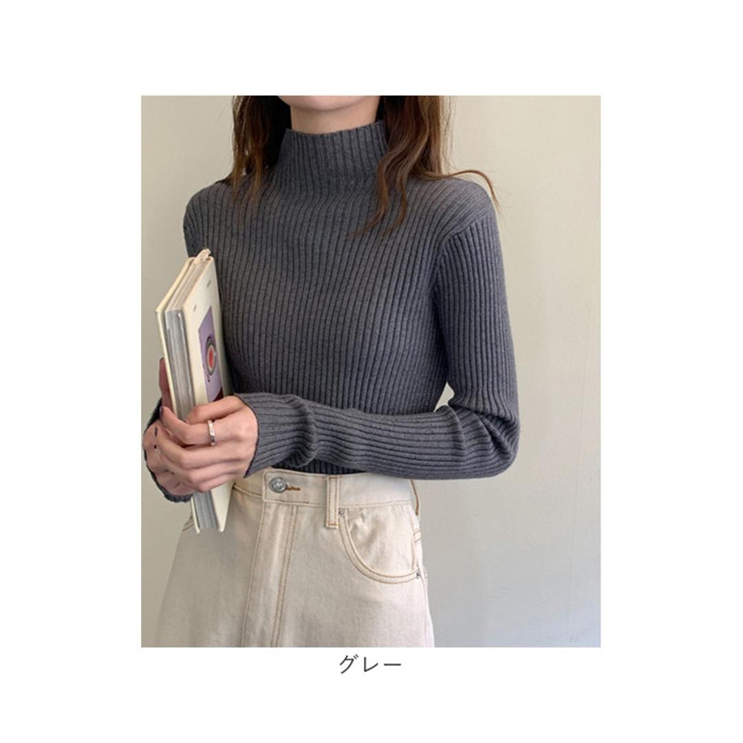 ニット トップス 冬 通販 リブニット ハイネック セーター 長袖 ハイネックニット ハイネックセーター インナーニット レディース きれいめ 秋冬 秋 大人 かわいい おしゃれ 可愛い 女性 nit-041 ダイヤモンドハーツ Diamond Hearts ブラック ・