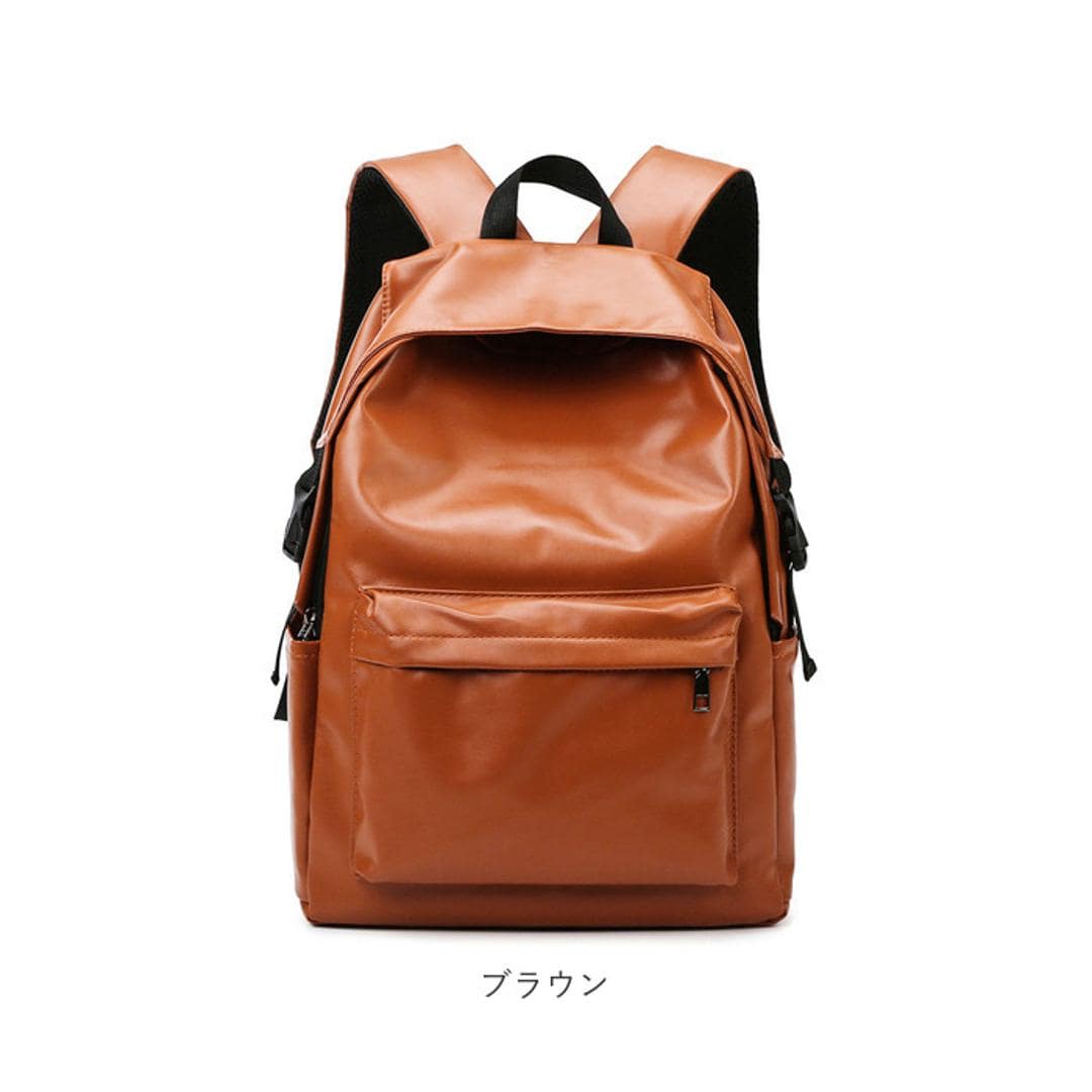 リュック 大容量 通学 通販 リュックサック デイパック ナップザック バックパック 耐摩耗性 やわらかい 柔らかい ジッパー PUレザー 無地 ユニセックス メンズ レディース シンプル 旅行 通勤 おしゃれ ブラック ・