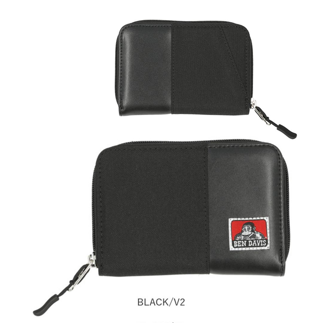 ベンデイビス 財布 BEN DAVIS BDW-9313 通販 ブランド メンズ レディース おしゃれ 二つ折り財布 ミニ財布 折り財布 ROUND WALLET ラウンドファスナー 小銭入れ 折財布 コンパクト 高校生 大学生 女子 女の子 男子 男の子 BLACK/S ・