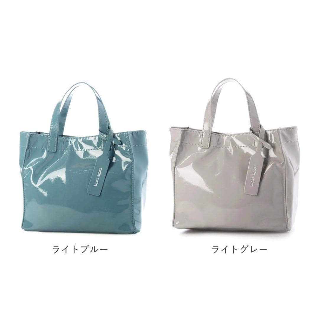 カシュカシュ cachecache バッグ 01-00-76454 通販 トートバッグ ソフトエナメルスクエア手提げトートS 手提げ レディース ミニトート 合皮 トートバック 合成皮革 きれいめ おしゃれ かわいい 可愛い バック アンビリオン アイボリー ・