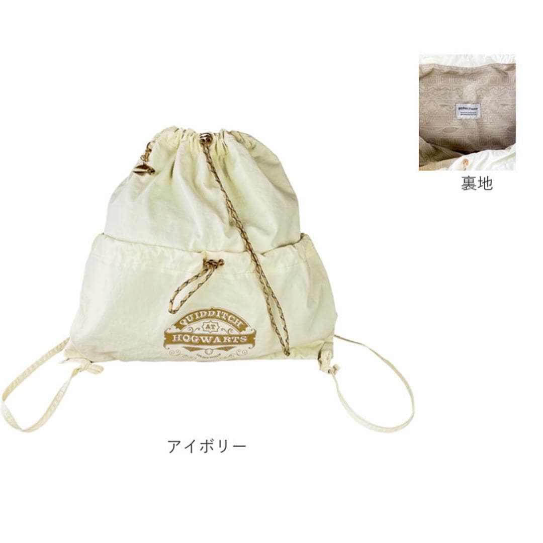 FLAPPER Harry Potter ナップサック 通販 ハリーポッター コラボ グッズ F251055 リュック リュックサック ナップザック レディース メンズ 軽量 軽い 通学 通勤 旅行 スニッチ シンプル おしゃれ かわいい クィディッチ グレー ・
