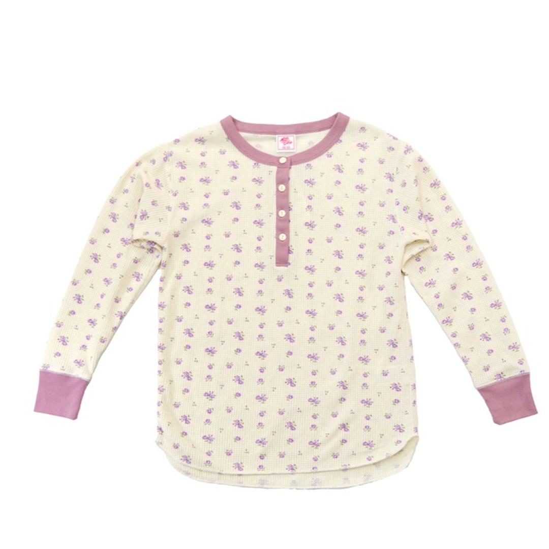 JEMORGAN サーマル レディース 通販 ジェーイーモーガン JE130-59S クレリック ヘンリーネック ワッフル ロンT Tシャツ 長袖Tシャツ カットソー 長袖 トップス ワッフル生地 パック入り おしゃれ シンプル レディースファッション ピンク(34) ・