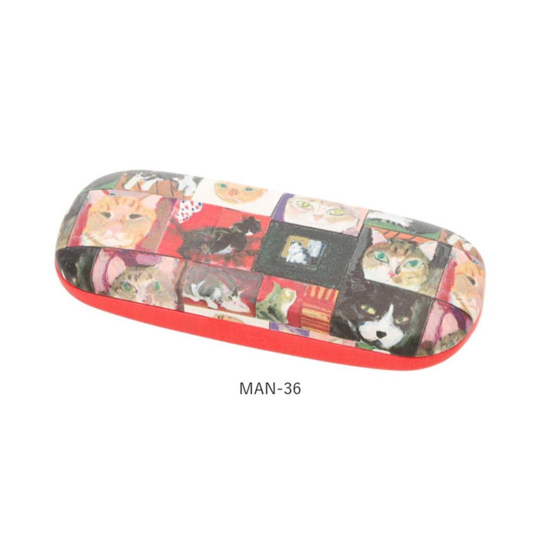 メガネケース おしゃれ 通販 眼鏡ケース めがねケース マンハッタナーズ Manhattaner's セミハード 猫 ねこ ネコ レディース 大人 かわいい 久下貴史 マグネット式 敬老の日 母の日 ギフト 眼鏡小物 小物 雑貨 MAN-22 ・