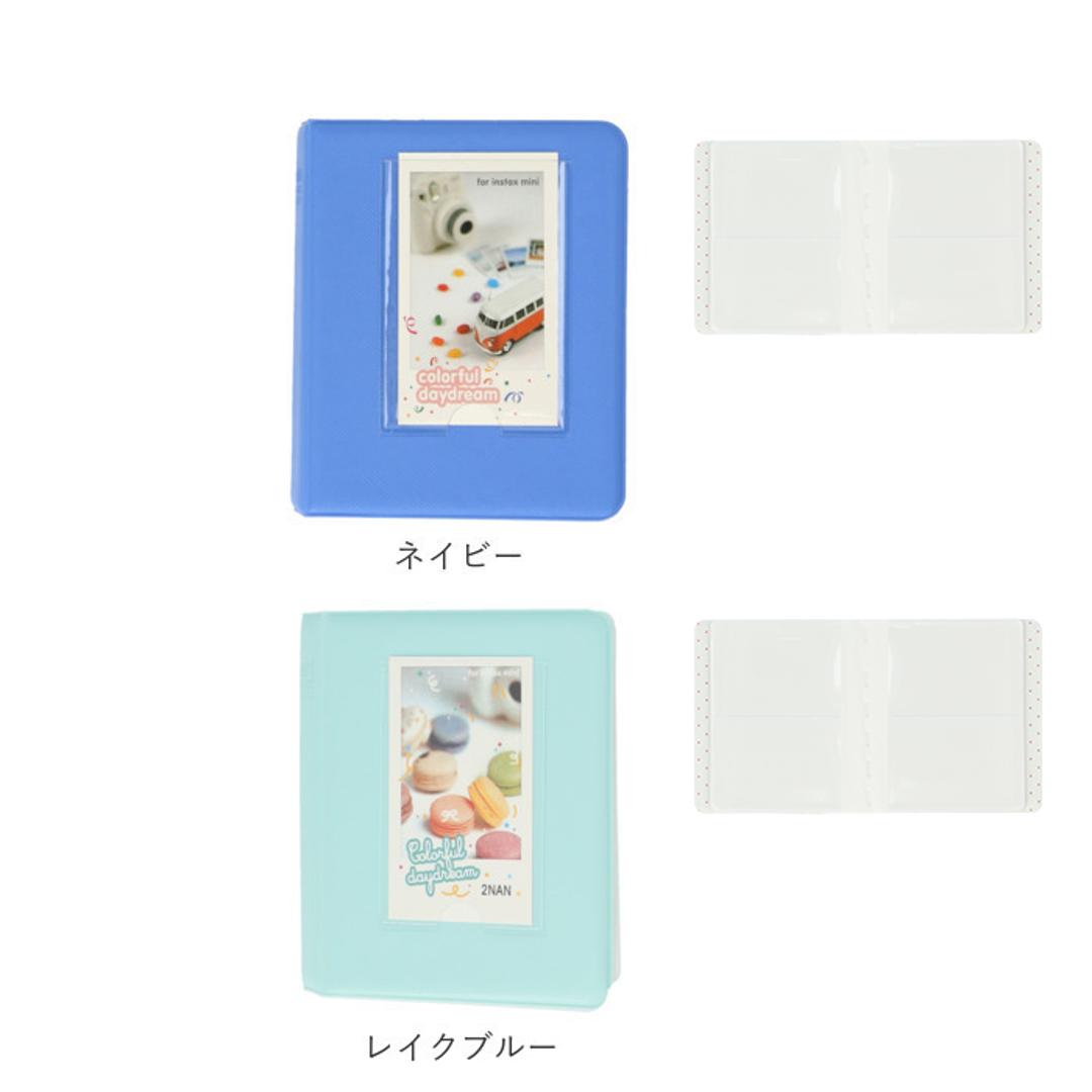 チェキアルバム 通販 65枚収納 チェキ アルバム チェキフィルム フォトブック ポケットアルバム スモールアルバム ポラロイド 持ち運び コンパクト 収納 カード ホルダー 出産祝い 雑貨 日用品 ライトブルー ・