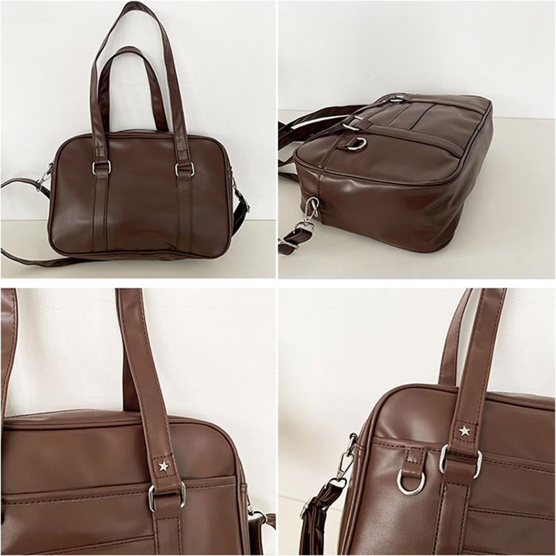 スクールバッグ 高校生 ショルダー 大容量 通販 スクールボストン スクールバック 学生鞄 肩掛け ショルダーバッグ ボストンバッグ ボストンバック ボストン バッグ 鞄 かばん 自立 軽量 軽い 底板 合皮 PU 女子高生 女子 通学 学生 中学生 ブラック ・