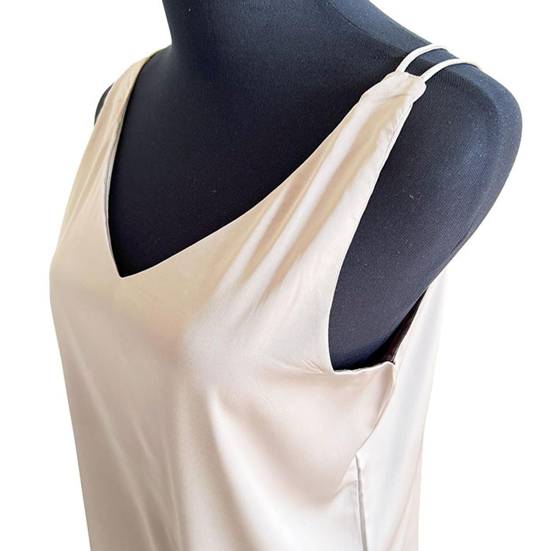 キャミソール カップなし 通販 キャミタンク サテンキャミ さらさら レディース トップス インナー 大人 かわいい きれいめ 上品 シンプル 無地 オフィスカジュアル おしゃれ 可愛い 女性 top-099 ダイヤモンドハーツ Diamond Hearts ホワイト Mサイズ