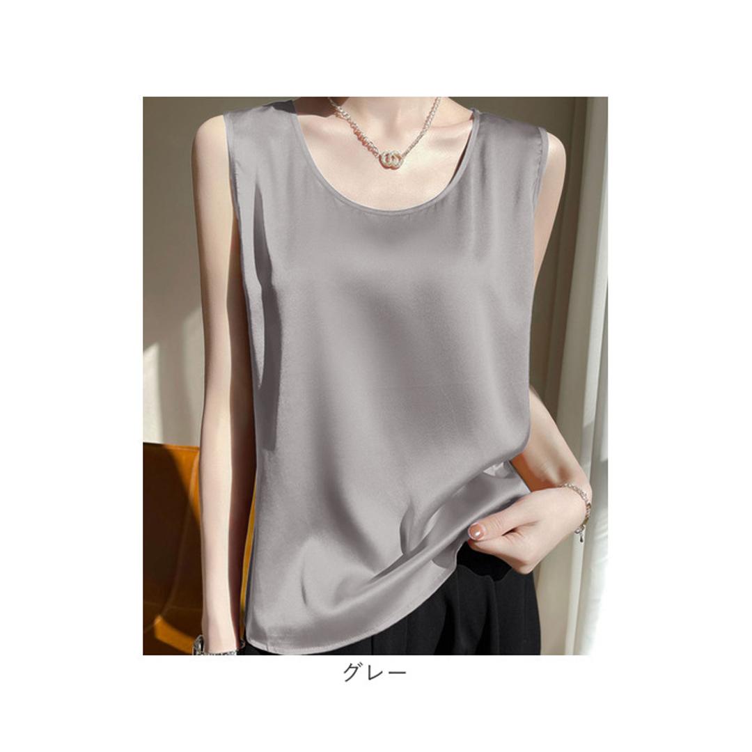 タンクトップ レディース ゆったり 通販 ノースリーブ さらさら ラウンドネック トップス インナー 大人 かわいい きれいめ 上品 シンプル 無地 オフィスカジュアル おしゃれ 可愛い 女性 top-102 ダイヤモンドハーツ Diamond Hearts ホワイト Mサイズ