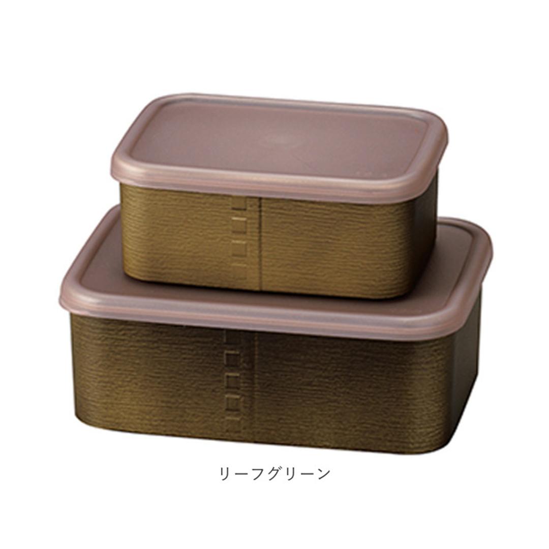 保存容器 プラスチック ケース 通販 日本製 食品保存容器 210ml 435ml 2個セット お弁当箱 ランチボックス 弁当箱 わっぱ型 電子レンジ対応 フタを外して 食洗機対応 蓋以外 入れ子 ランチ プラスチック製 おしゃれ 調味料入れ キッチン用品 ベージュ 小判タイプ