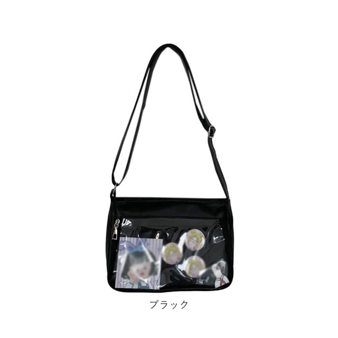 痛バッグ ショルダーバッグ 通販 デコバッグ バック 鞄 かばん デコバ 痛バ 肩掛け 斜め掛け 透明ポケット 推し活 オタ活 イベント ぬいぐるみ 缶バッジ 学生 通学 軽量 PU クリアバッグ トートバッグ メッセンジャーバッグ おしゃれ ホワイト ・