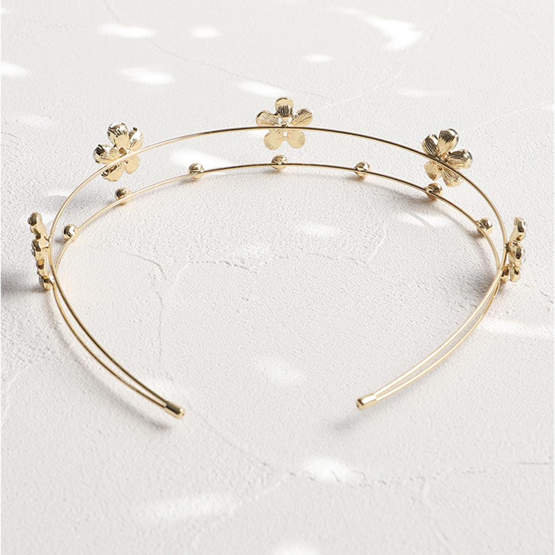 RORA カチューシャ 細め 通販 ローラ アメリア ヘッドドレス ヘアアクセサリー 髪飾り キッズ 子供 子ども こども 女の子 女子 花 お花 キラキラ フォーマル おしゃれ かわいい 入園式 卒園式 入学式 卒業式 発表会 結婚式 キッズファッション ゴールド ・