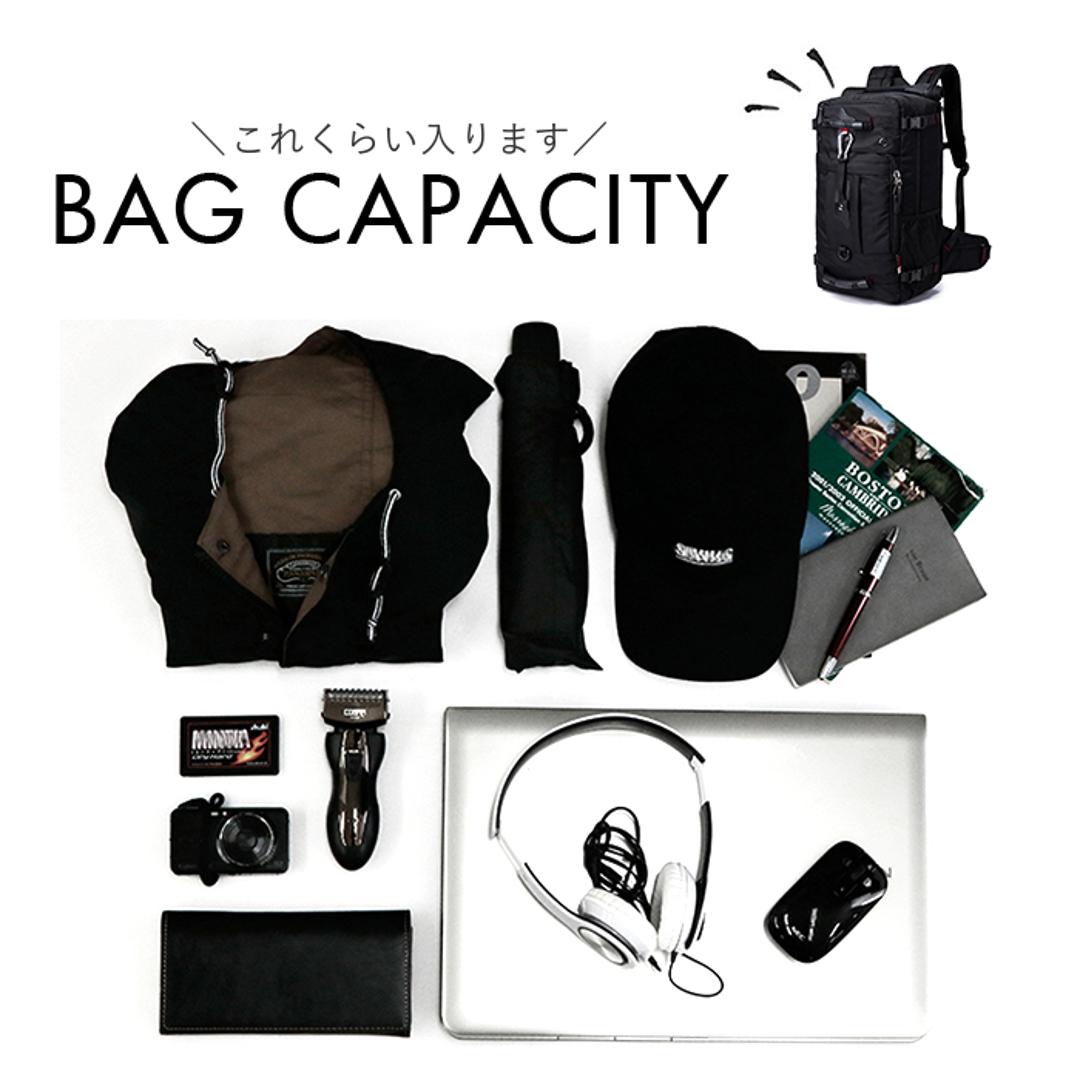 バックパック 40L 通販 リュックサック リュック デイパック 鞄 かばん カバン バッグ バック 大容量 メンズ レディース 3way ビジネスリュック ショルダー肩掛け ハンドキャリー 多機能 撥水 通勤 通学 旅行 出張 アウトドア 登山 防災 遠足 ブラック ・