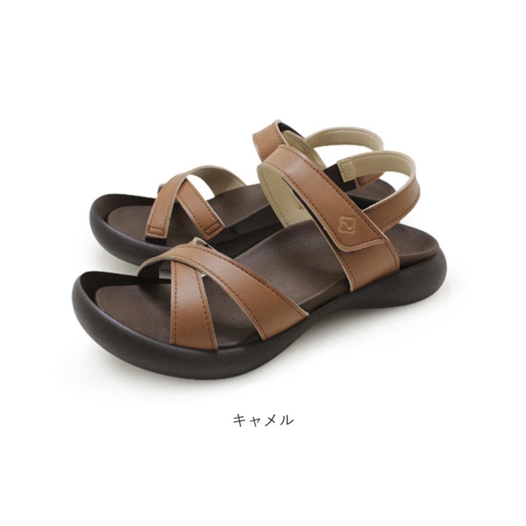 リゲッタカヌー サンダル CJFD5326a 通販 日本製 コンフォートサンダル ストラップサンダル RegettaCanoe リゲッタ カヌー クロスベルト ストラップ レディース 歩きやすい 履きやすい 痛くなりにくい 無地 おしゃれ シンプル レディース靴 ブラック M(23-23.5cm)