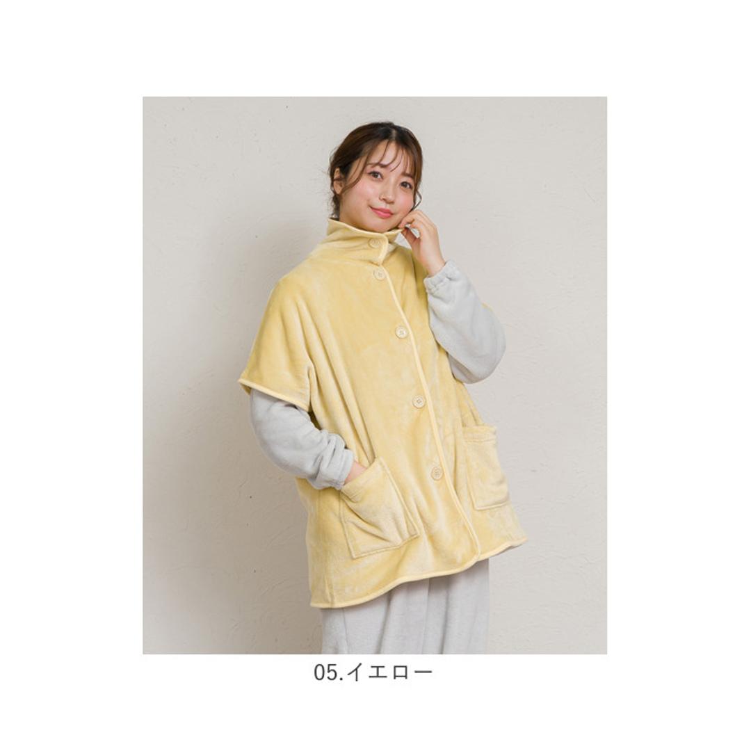 ブランケットローブ ショート丈 通販 ローブ ブランケット レディース 前開き フロントボタン ルームウェア 暖かい ふわふわ もこもこ 防寒 羽織 あったか リラックス 部屋着 寒さ防止 おしゃれ かわいい やわらかい ゆったり カジュアル 短め 大人 01.ベージュ/A ・