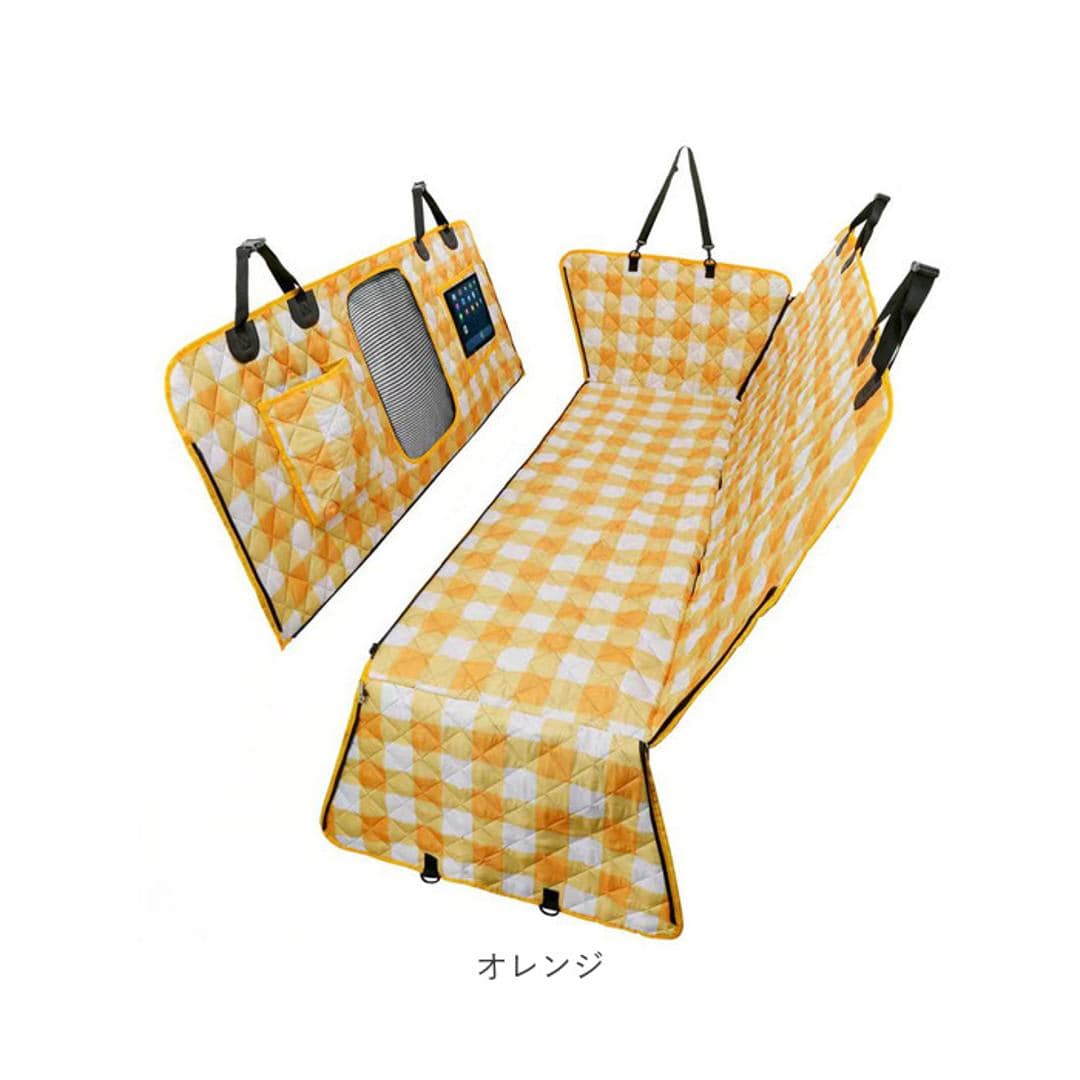 ペット ドライブシート 車用 後部座席 通販 カーシート シート カーシートカバー ペットシートカバー ドライブベッド ペット用ドライブシート 後部座席用 汚れ防止 キズ防止 取付簡単 お手入れ簡単 メッシュ窓 犬 いぬ 車内 車 カー用品 カーアクセサリー グレー ・