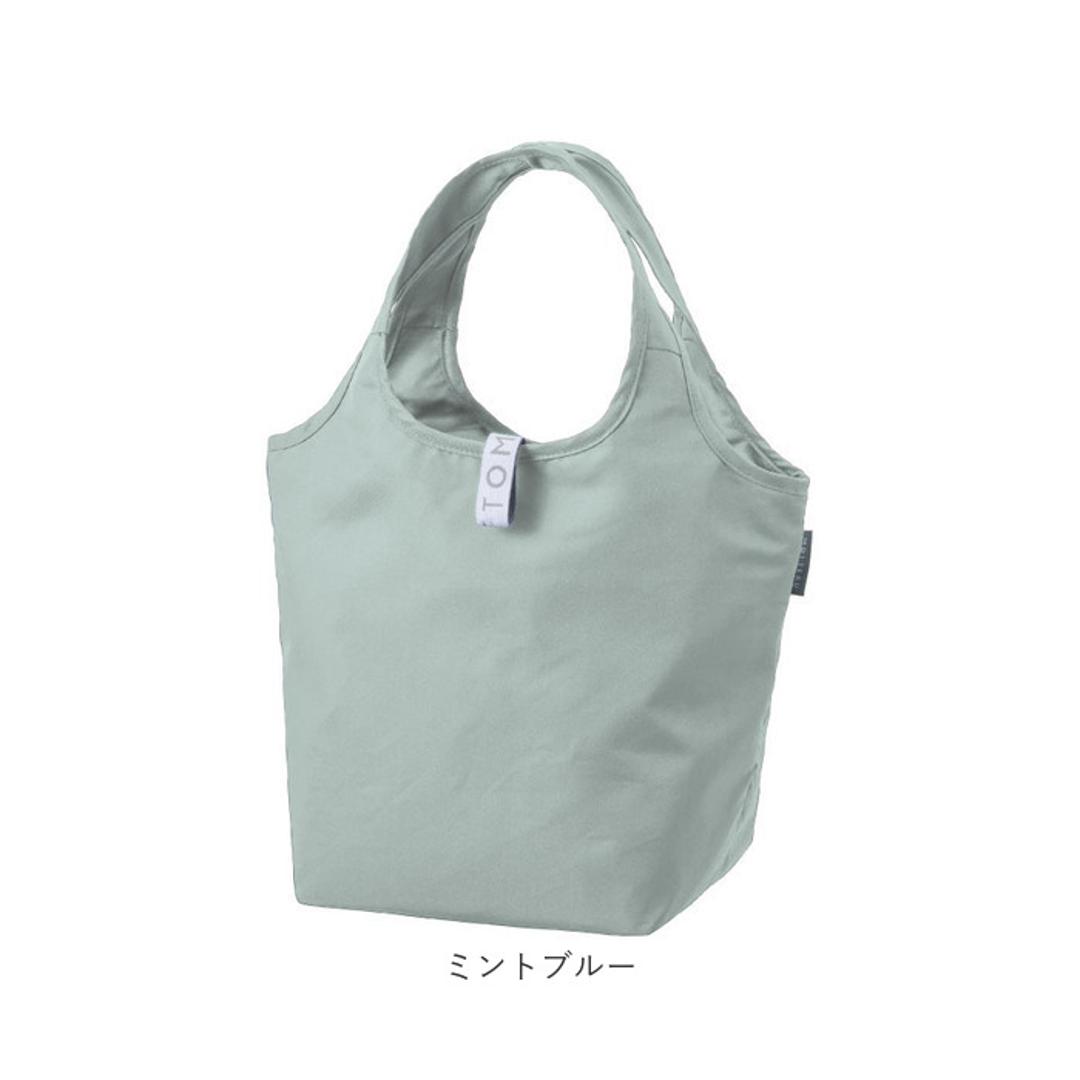 MOTTERU モッテル エコバッグ 折りたたみ 通販 エコバック コンパクト おりたたみ 折り畳み 買い物バッグ 買い物バック 入れやすい 出しやすい 使いやすい トート 手提げ クルリト 保冷バッグ 保冷バック 約13L 日常使い シンプル 無地 ネイビー ・