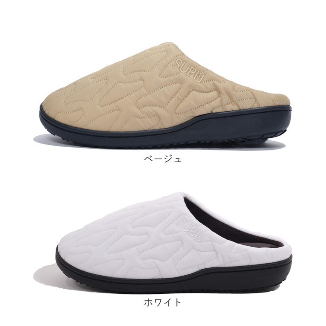 SUBU スブ サンダル 冬 通販 冬用サンダル 暖かいサンダル スリッパ スリッポン 外履き 室内履き サボサンダル ルームシューズ つっかけ 暖かい 軽い 軽量 冬用 キルティング Outline アウトライン レディース メンズ ユニセックス 男女兼用 ブラック 【即日発送】22-23.5cm