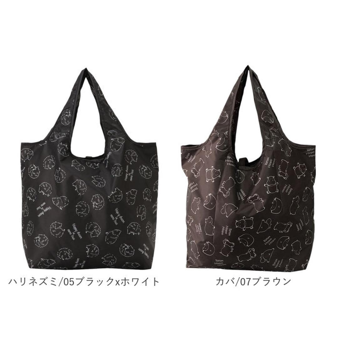 エコバッグ 保冷 折りたたみ コンパクト 通販 エコバック アニマル柄 エコ バック 大容量 ファスナー付き マチ広 マチ付き 折り畳み 軽量 マチあり 4321 買い物袋 おりたたみ 保温 動物 買い物 スーパー レディース メンズ かわいい おしゃれ バッグ ネコ/02ブラックxホワイト ・