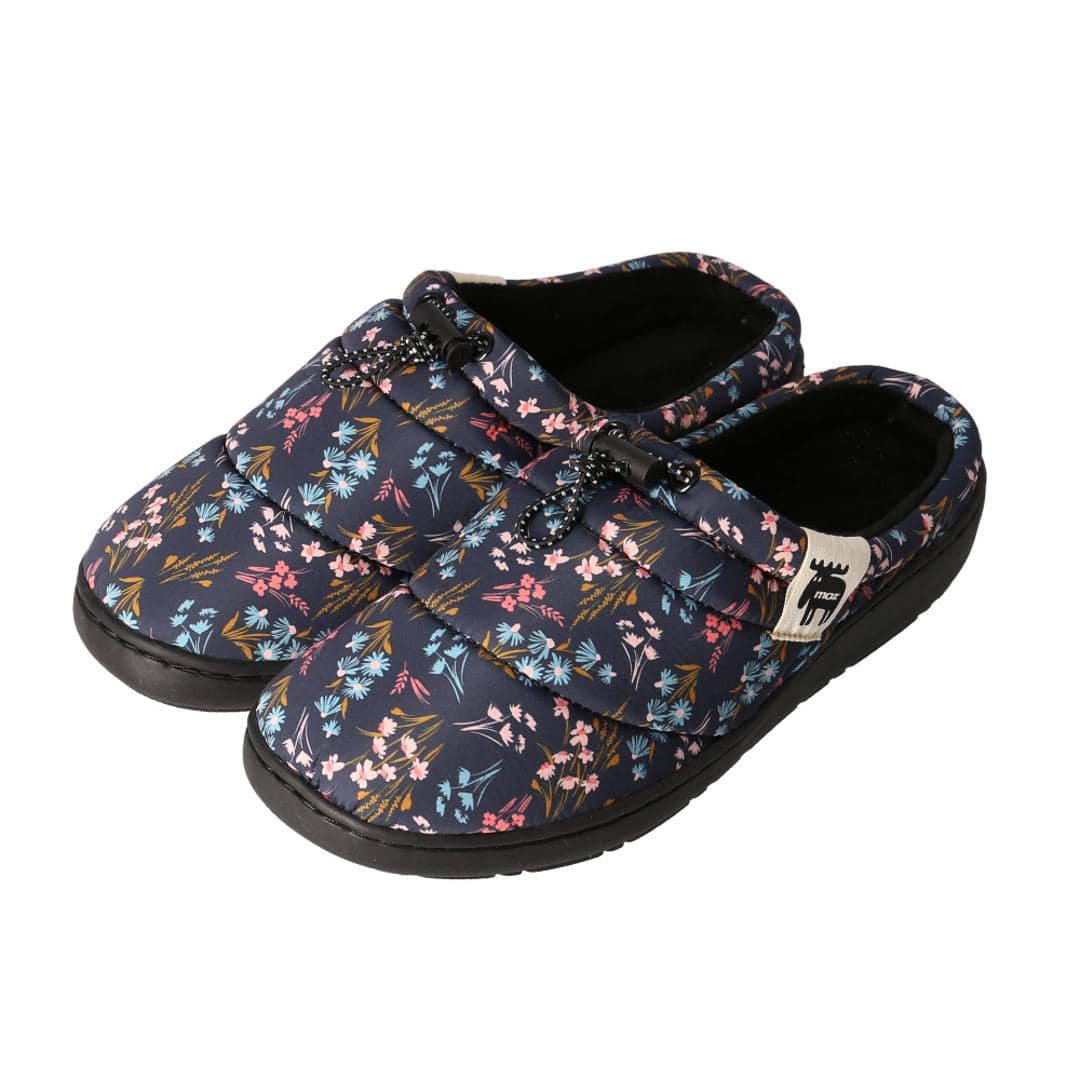 moz モックシューズ 通販 モズ シューズ スリッパ サンダル サボサンダル サボ スリッポン 秋 冬 暖かい キルティング 冬用サンダル 防寒 冬用 かわいい お出かけ 外履き アウトドア キャンプ らくちん 軽量 レディース靴 フラワー 【即日発送】Mサイズ(23.5cm)