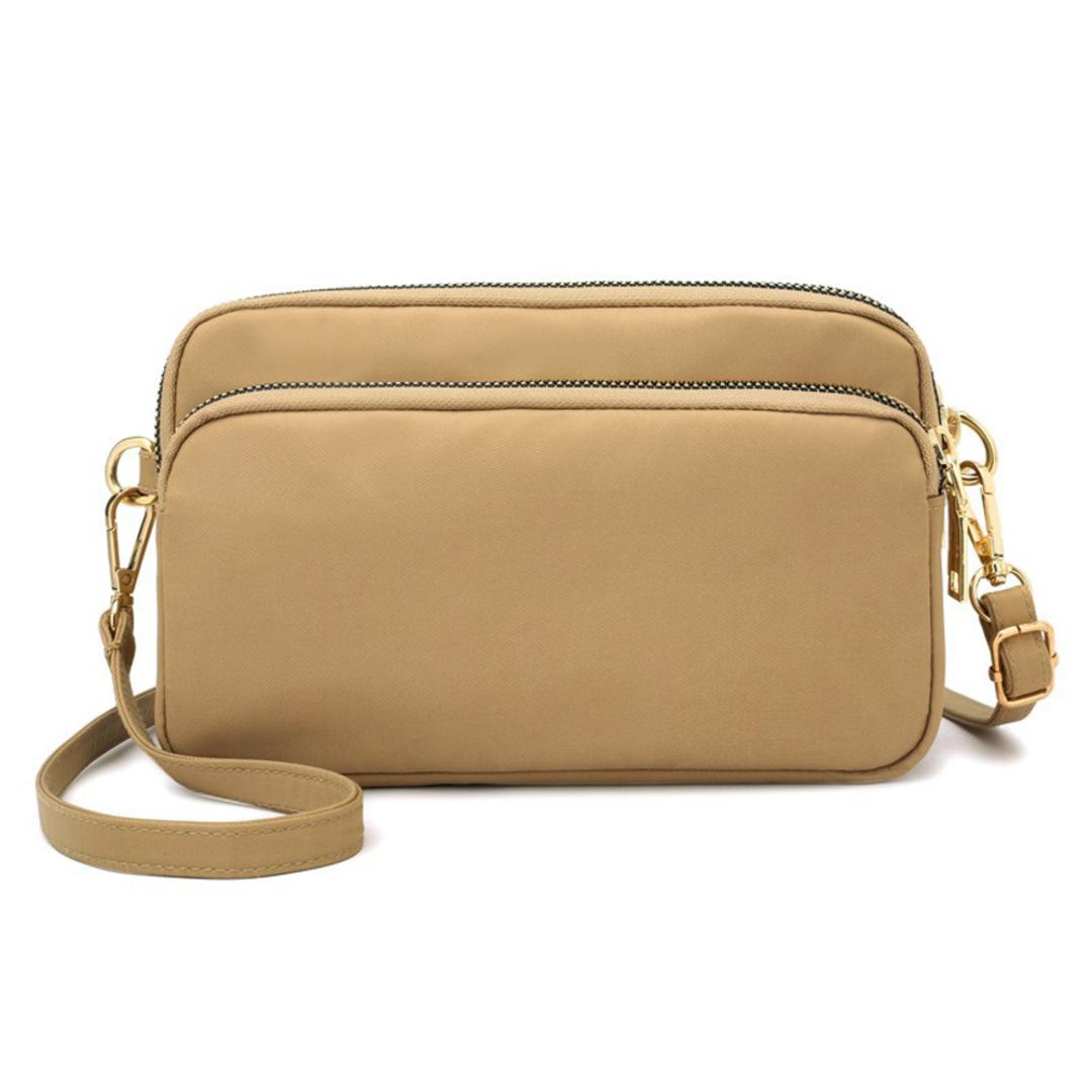 ショルダーバッグ レディース 斜めがけ 通販 ミニショルダー 肩掛けカバン ミニバッグ サブバッグ 軽量 2way 大人 無地 布 ナイロン 小さめ 通勤 3way ポーチ おしゃれ バッグ 鞄 かばん フェス 旅行 ポシェット シ ベージュ ・