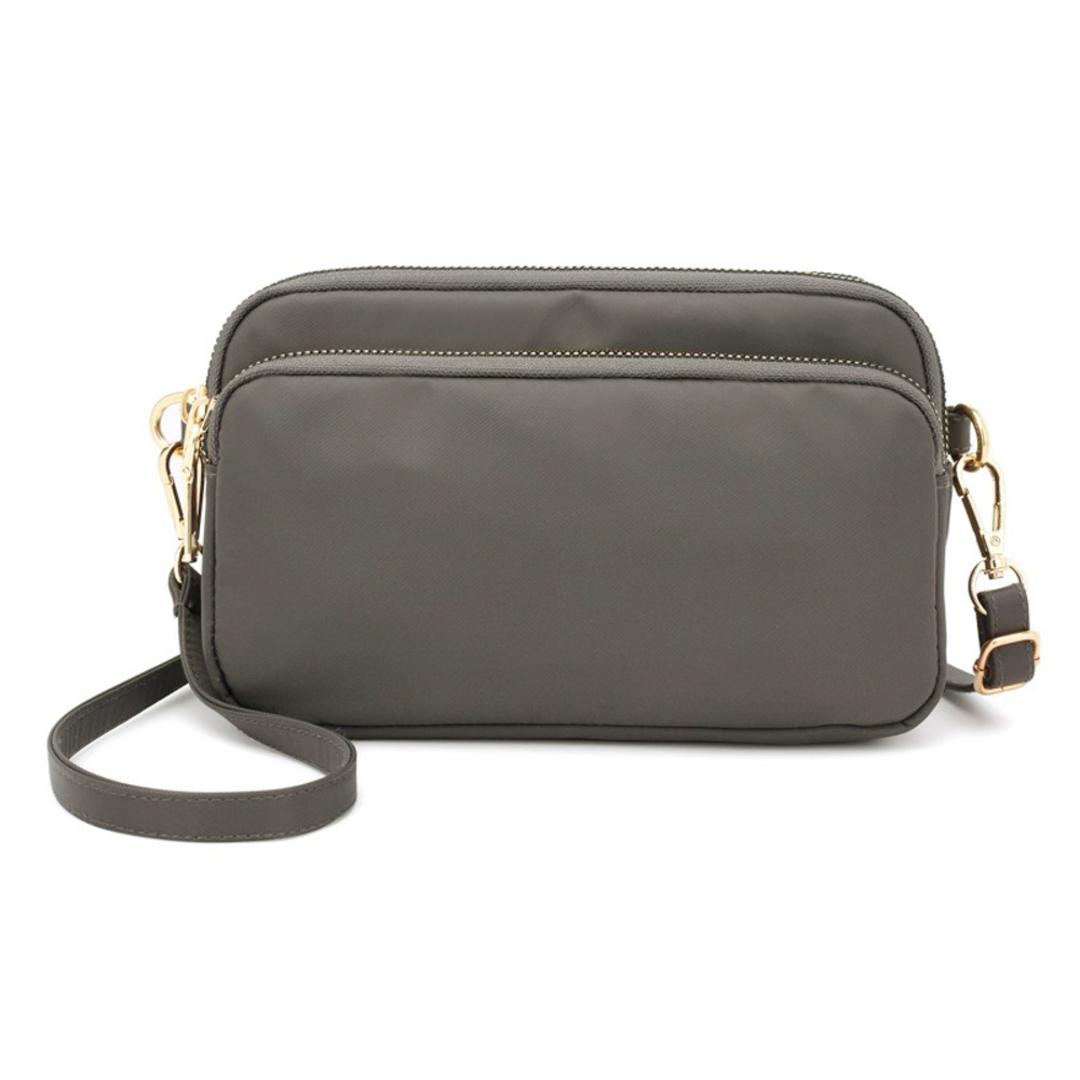 ショルダーバッグ レディース 斜めがけ 通販 ミニショルダー 肩掛けカバン ミニバッグ サブバッグ 軽量 2way 大人 無地 布 ナイロン 小さめ 通勤 3way ポーチ おしゃれ バッグ 鞄 かばん フェス 旅行 ポシェット シ グレー ・