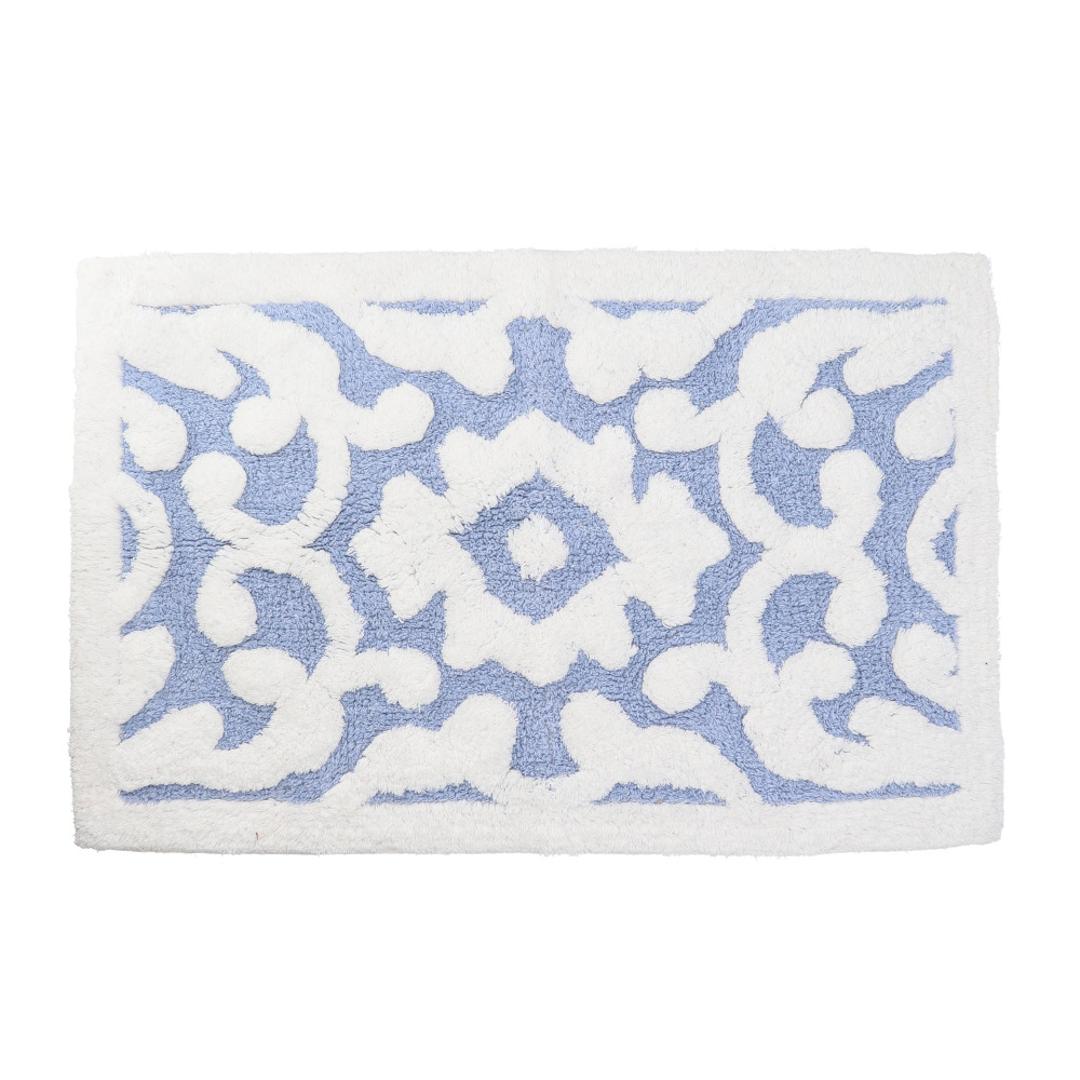 バスマット コットン 通販 足拭きマット 綿100 洗える 70cm バス用品 バスルーム おしゃれ かわいい フラワー 花柄 45×70 厚手 浴室 雑貨 コットンマット インテリア カワサキ ダマスク ・