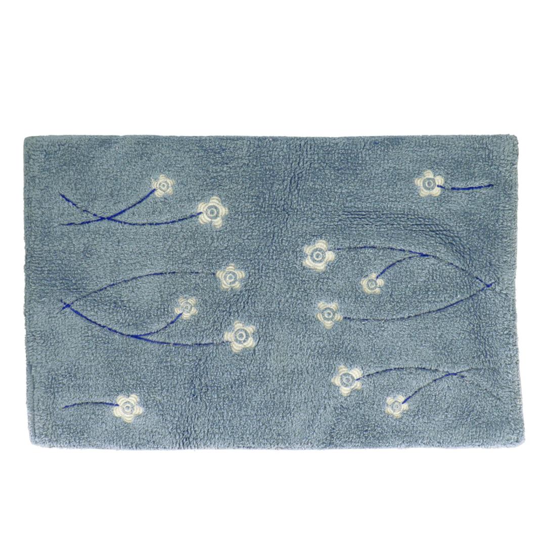 バスマット コットン 通販 足拭きマット 綿100 洗える 70cm バス用品 バスルーム おしゃれ かわいい フラワー 花柄 45×70 厚手 浴室 雑貨 コットンマット インテリア カワサキ リトルデイジー ・