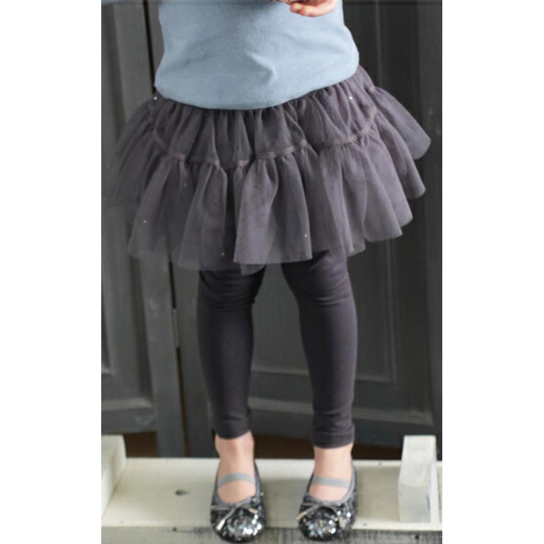 Rora スカート キッズ 女の子 通販 スカートパンツ 10001142 スカッツ レギンス付きスカート チュールスカート チュチュスカート ふんわり キラキラ フォーマル パーティー かわいい オシャレ 可愛い ボトムス 子ども服 子供服 キッズファッション チャコールグレー 100cm