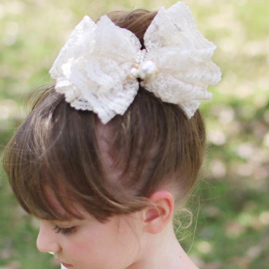 Rora ヘアゴム キッズ 通販 ノンノン 髪ゴム 髪飾り 髪留め リボン レース 大きい パール 女の子 子供 子ども こども おしゃれ かわいい フォーマル 大人っぽい 上品 入園式 卒園式 入学式 卒業式 結婚式 パーティー ヘアアレンジ ヘアアクセサリー オフホワイト FREE
