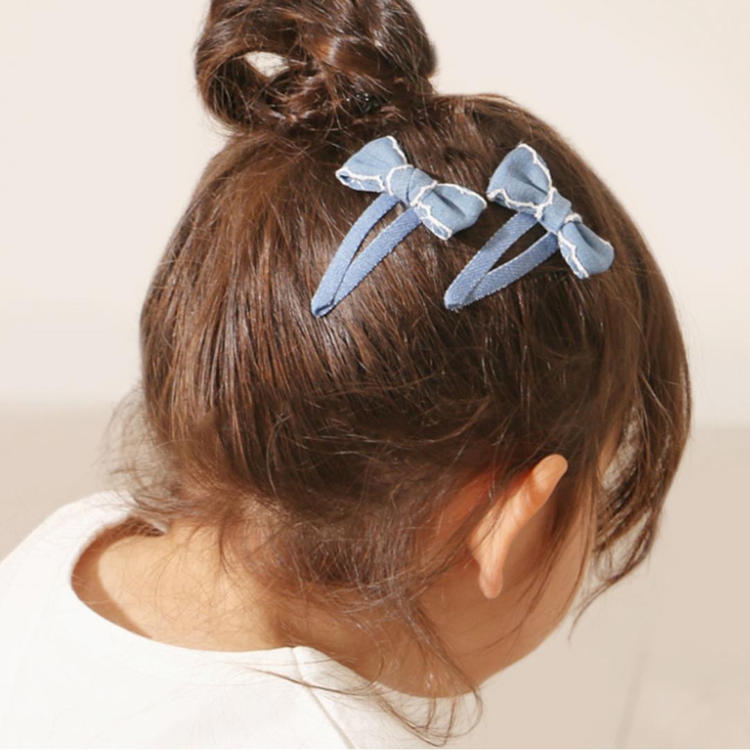 RORA ヘアクリップ 通販 ローラ ジャスミン パッチンピン パッチンどめ パッチン留め ヘアアクセサリー 髪飾り キッズ 子供 子ども こども リボン カジュアル かわいい おしゃれ 女の子 女子 入園式 卒園式 入学式 卒業式 キッズファッション ブルー ・