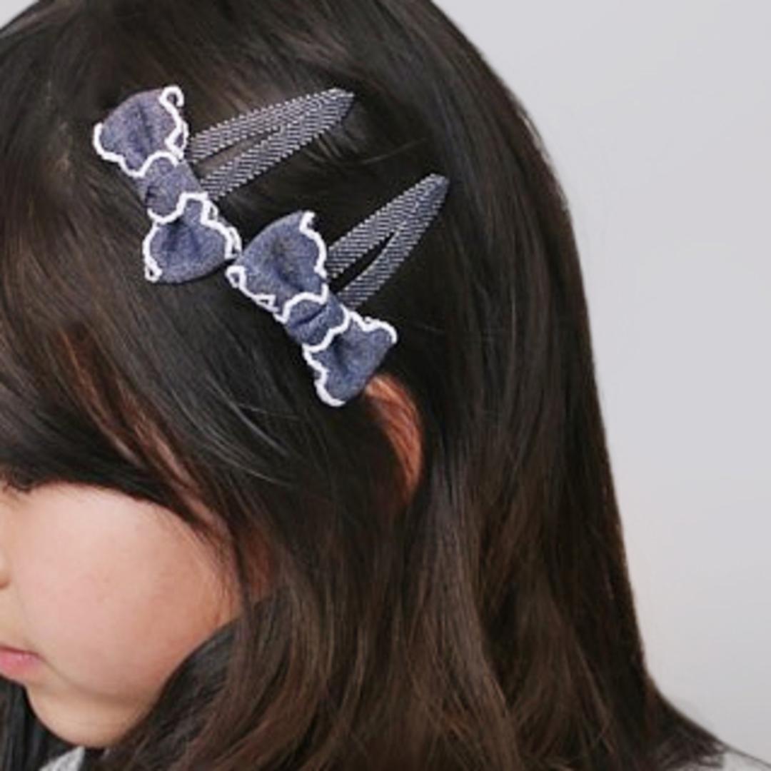 RORA ヘアクリップ 通販 ローラ ジャスミン パッチンピン パッチンどめ パッチン留め ヘアアクセサリー 髪飾り キッズ 子供 子ども こども リボン カジュアル かわいい おしゃれ 女の子 女子 入園式 卒園式 入学式 卒業式 キッズファッション ネイビー ・
