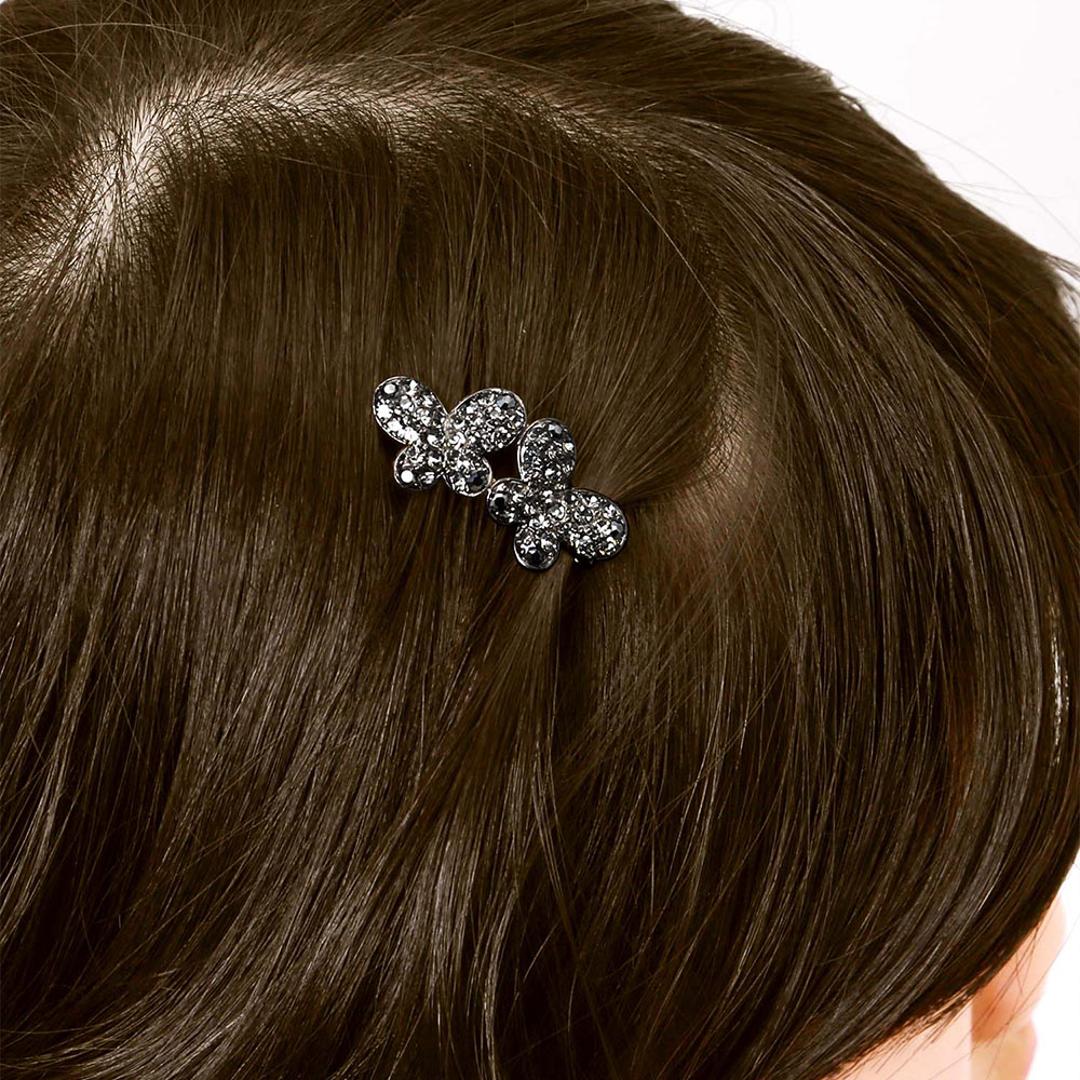 RORA ヘアクリップ 通販 ローラ エルシー ヘアークリップ ヘアアクセサリー 髪飾り キッズ 子供 子ども こども 蝶々 ちょうちょ 小さめ ミニ キラキラ かわいい おしゃれ 女の子 女子 入園式 卒園式 入学式 卒業式 発表会 結婚式 キッズファッション チャコールグレー ・
