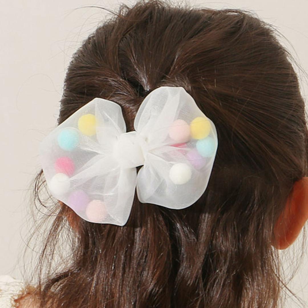 RORA ヘアゴム 通販 ローラ ドロシー 髪ゴム ヘアアクセサリー 髪飾り キッズ 子供 子ども こども 女の子 女子 リボン ポンポン かわいい おしゃれ カジュアル フォーマル 入園式 卒園式 入学式 卒業式 結婚式 発表会 キッズファッション ホワイト ・