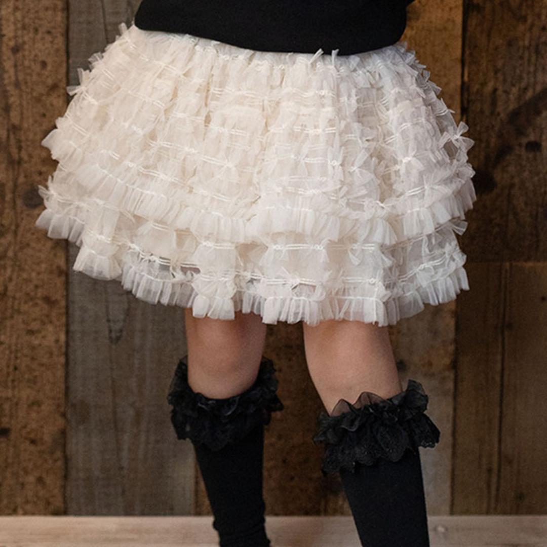 Rora 子供服 スカート 通販 ナデシコ フリフリリボンスカート フレアスカート キッズ 女の子 女子 リボン レース フォーマル カジュアル パーティー お出かけ 誕生日 記念日 かわいい オシャレ 可愛い おしゃれ ボトムス 子ども服 キッズファッション ベージュ 110cm