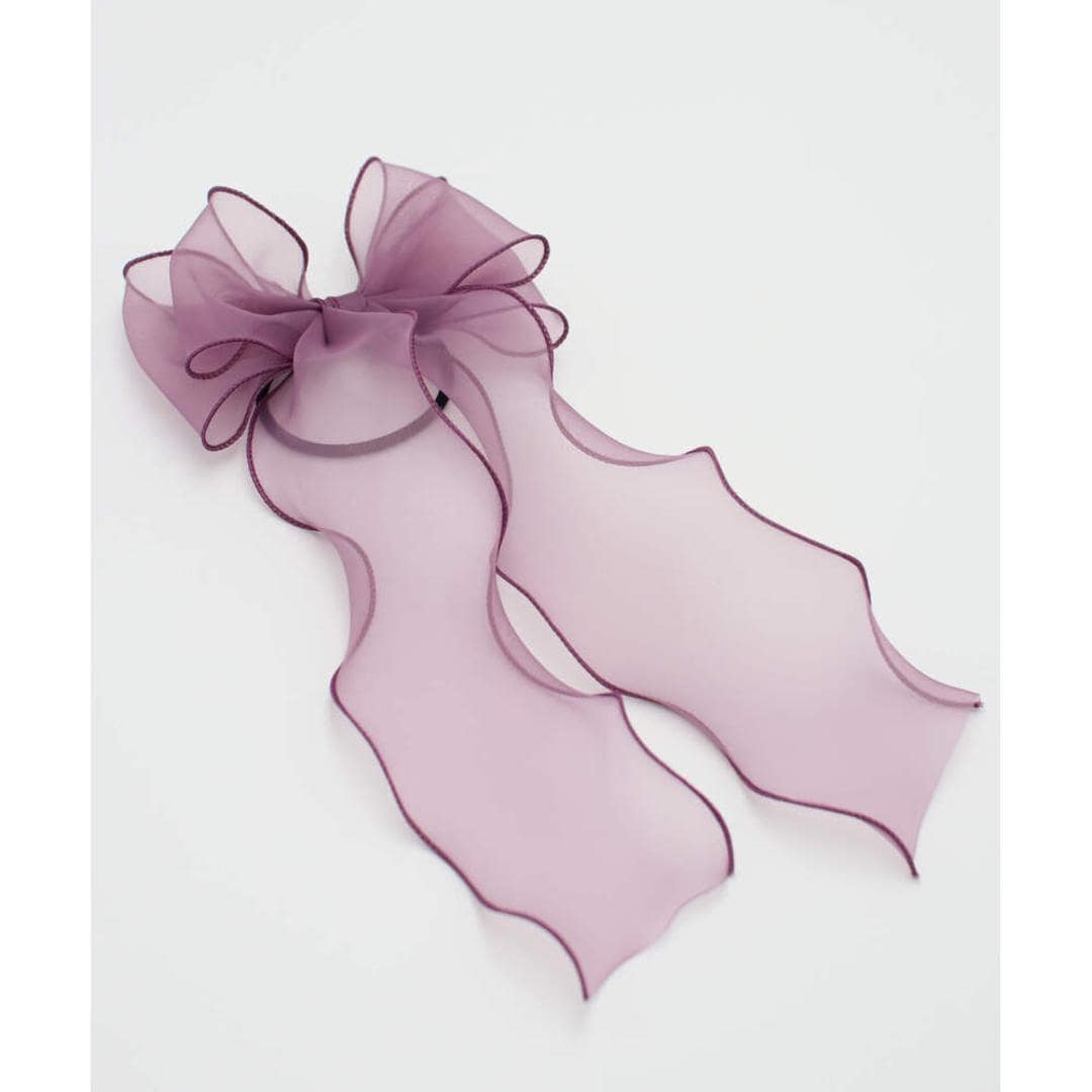 Rora キッズ ヘアゴム リボン 通販 オーガンジー 38042101 アンジュオーガンジーリボンヘアゴム 大きめ 女の子 大人っぽい 卒園式 入学式 卒業式 おしゃれ かわいい オシャレ 可愛い ヘアアレンジ ヘアーアクセサリー ヘアアクセサリー キッズファッション パープル フリー