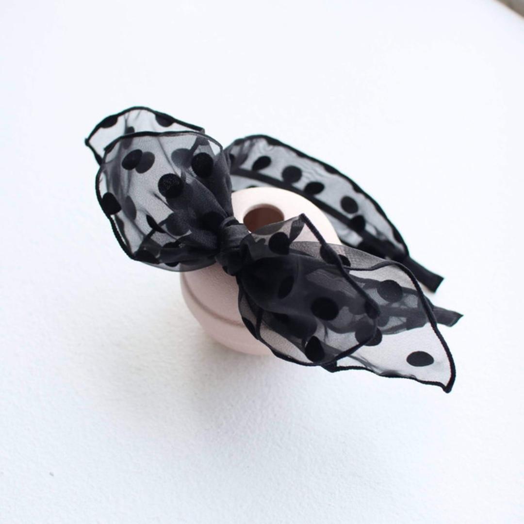 Rora カチューシャ 通販 リボン チュール 水玉 48392102 髪飾り ヘッドドレス 子供 女の子 フォーマル 可愛い おしゃれ 発表会 入園式 卒園式 入学式 子ども用アクセサリー ヘアアレンジ ヘアーアクセサリー ヘアアクセサリー キッズファッション ブラック フリー