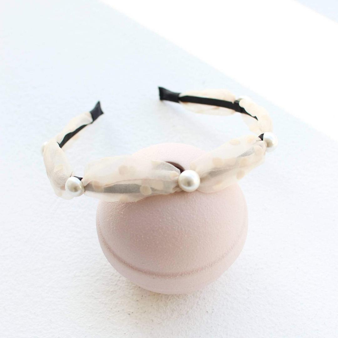 リボン カチューシャ キッズ パール 通販 ヘッドドレス 髪飾り 女の子 子供 子ども こども セレモニー 卒園式 入学式 卒業式 結婚式 ピアノ発表会 フォーマル かわいい おしゃれ 水玉 ドット ヘアーアクセサリー ヘアアクセサリー キッズファッション ベージュ フリー