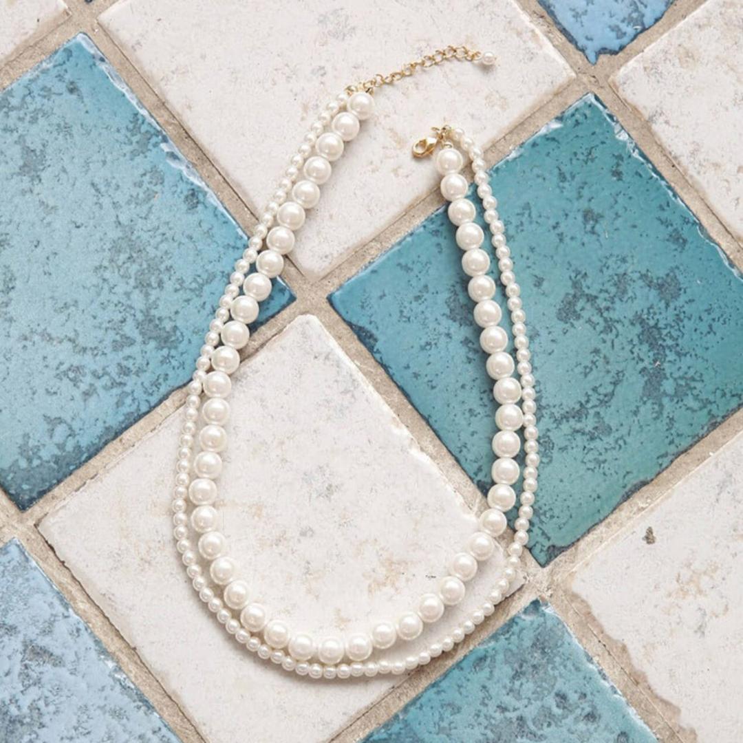 Rora ネックレス キッズ 通販 エリアン パール2連 パールネックレス 首飾り アクセサリー チョーカー パール 女の子 子供 子ども こども フォーマル 大人っぽい 上品 卒園式 入学式 七五三 誕生日 結婚式 パーティー ピアノ発表会 キッズファッション ネックレス フリー