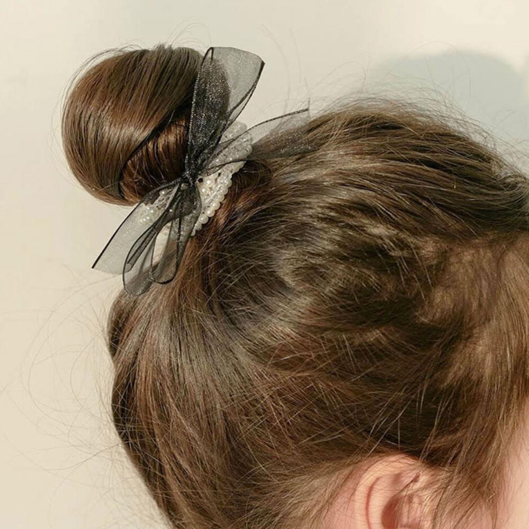 Rora ヘアゴム キッズ 通販 ボンジュール ビジュー 髪ゴム 髪飾り 髪留め リボン パール 女の子 子供 子ども こども おしゃれ かわいい フォーマル 大人っぽい 上品 入園式 卒園式 入学式 卒業式 結婚式 パーティー ヘアアレンジ ヘアアクセサリー ホワイト フリー