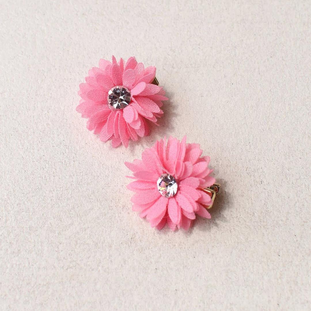 Rora ヘアクリップ キッズ 2個セット 通販 ヘア クリップ 68012302 マーガレットミニクリップ お花 フラワー 子供 女の子 卒園式 入学式 結婚式 発表会 かわいい おしゃれ 可愛い ヘアアレンジ ヘアーアクセサリー ヘアアクセサリー キッズファッション フラミンゴピンク フリー